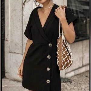 Mango mini black buttoned dress